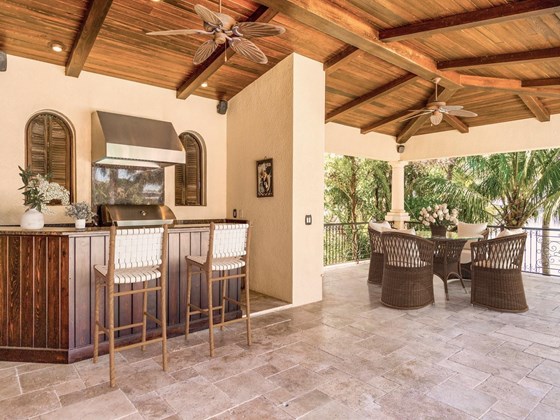 Outdoor Kitchen & dining area - Single Family Home for sale at 1486 Hillview Dr, Sarasota, FL 34239 - MLS Number is A4514185