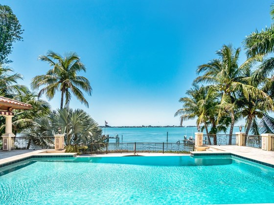 Pool overlooking the Bay - Single Family Home for sale at 1486 Hillview Dr, Sarasota, FL 34239 - MLS Number is A4514185